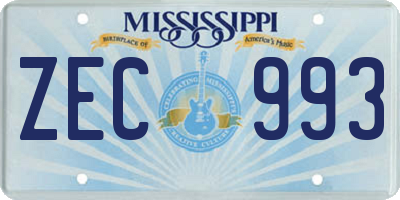 MS license plate ZEC993