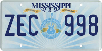 MS license plate ZEC998
