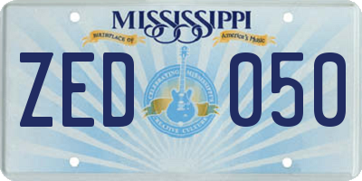MS license plate ZED050
