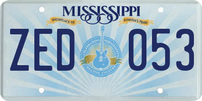 MS license plate ZED053