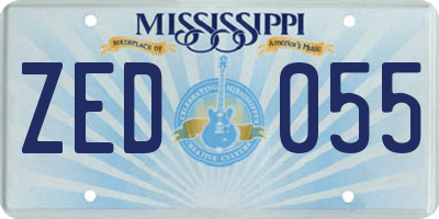 MS license plate ZED055