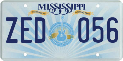 MS license plate ZED056