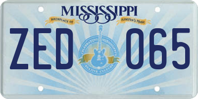 MS license plate ZED065