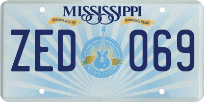 MS license plate ZED069