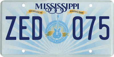 MS license plate ZED075