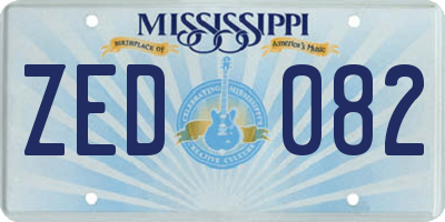 MS license plate ZED082