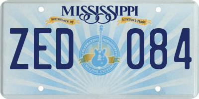 MS license plate ZED084