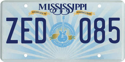 MS license plate ZED085
