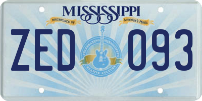 MS license plate ZED093