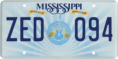 MS license plate ZED094