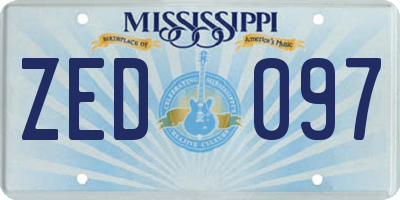 MS license plate ZED097