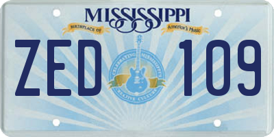 MS license plate ZED109