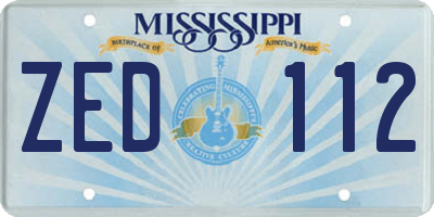 MS license plate ZED112
