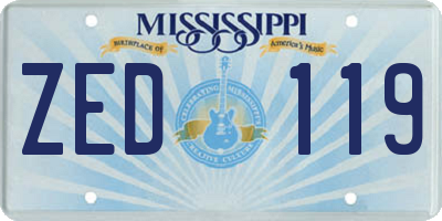 MS license plate ZED119