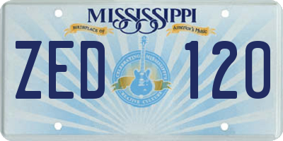 MS license plate ZED120