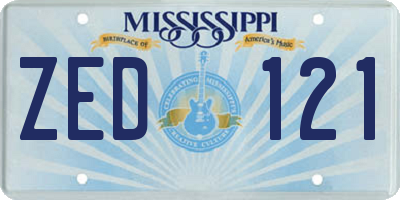 MS license plate ZED121