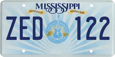 MS license plate ZED122