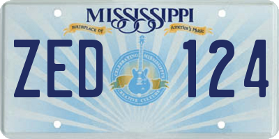 MS license plate ZED124