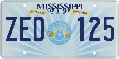 MS license plate ZED125