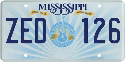 MS license plate ZED126