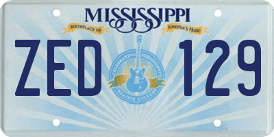 MS license plate ZED129