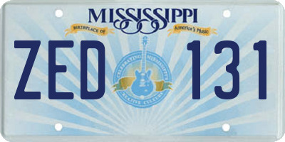MS license plate ZED131