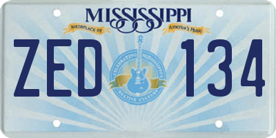 MS license plate ZED134