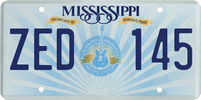 MS license plate ZED145