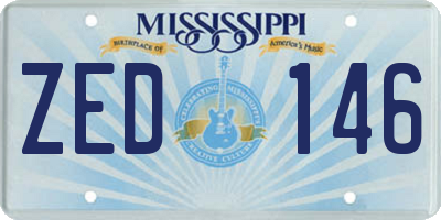 MS license plate ZED146