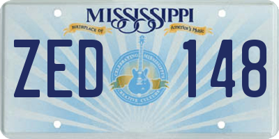 MS license plate ZED148