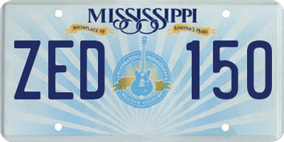 MS license plate ZED150