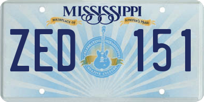 MS license plate ZED151