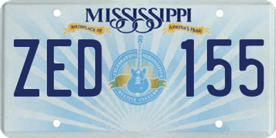 MS license plate ZED155