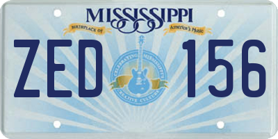MS license plate ZED156