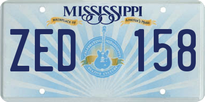 MS license plate ZED158