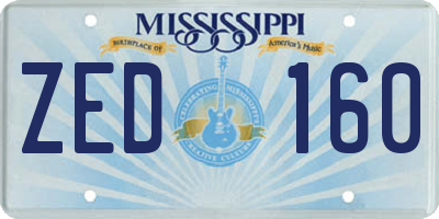 MS license plate ZED160