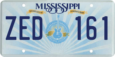 MS license plate ZED161