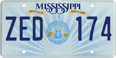 MS license plate ZED174
