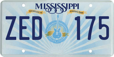MS license plate ZED175