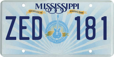 MS license plate ZED181
