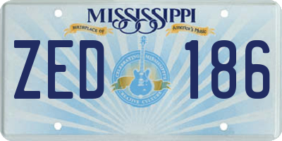 MS license plate ZED186