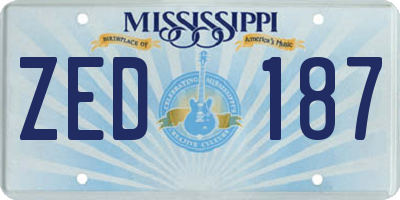 MS license plate ZED187