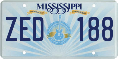MS license plate ZED188