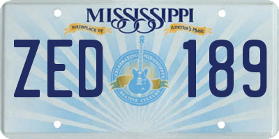 MS license plate ZED189