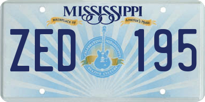 MS license plate ZED195