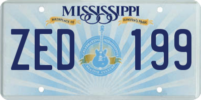 MS license plate ZED199