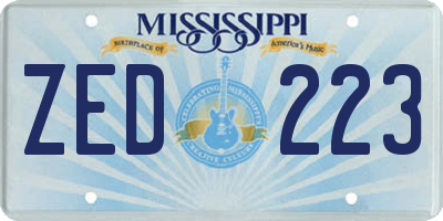 MS license plate ZED223