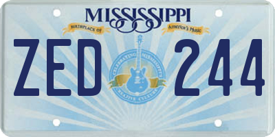 MS license plate ZED244