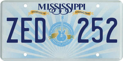 MS license plate ZED252