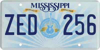 MS license plate ZED256